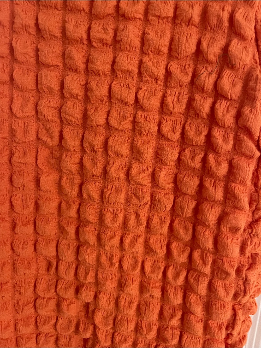 Sleeveless Orange Textured Midi Dress - Women's - Picture 3 of 5